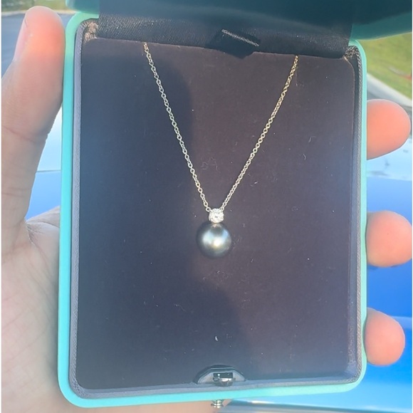 Tiffany & Co. Jewelry - Tiffany Pearl & Diamond on 18K White Gold Necklace